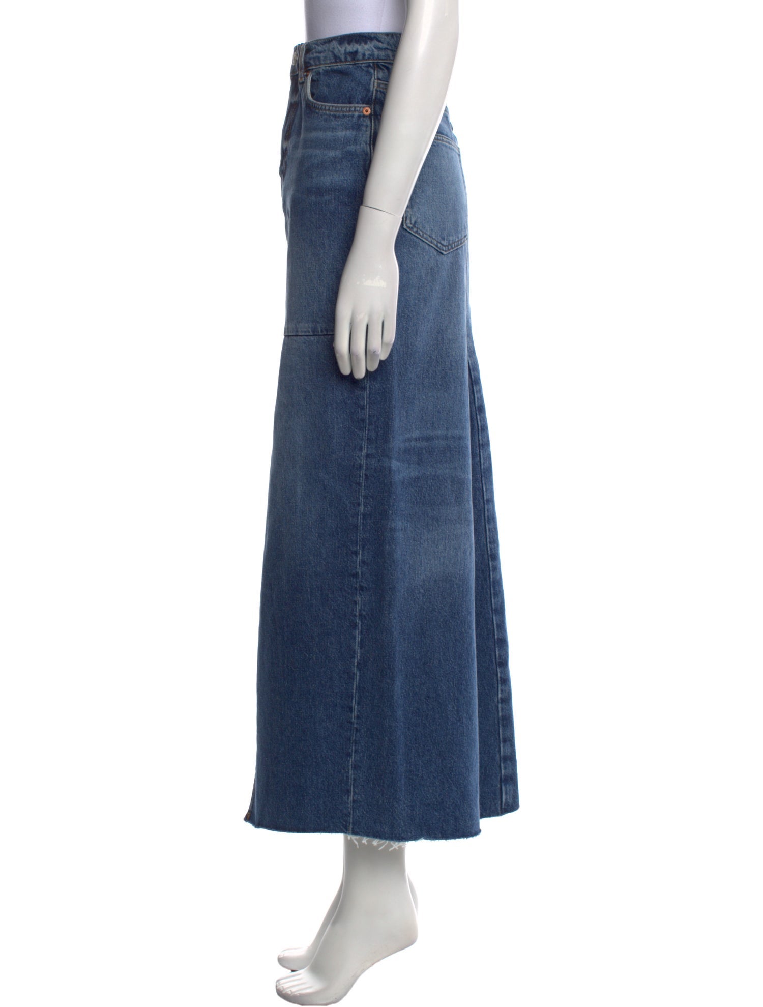 Reformation Distressed Accents Midi Length Skirt