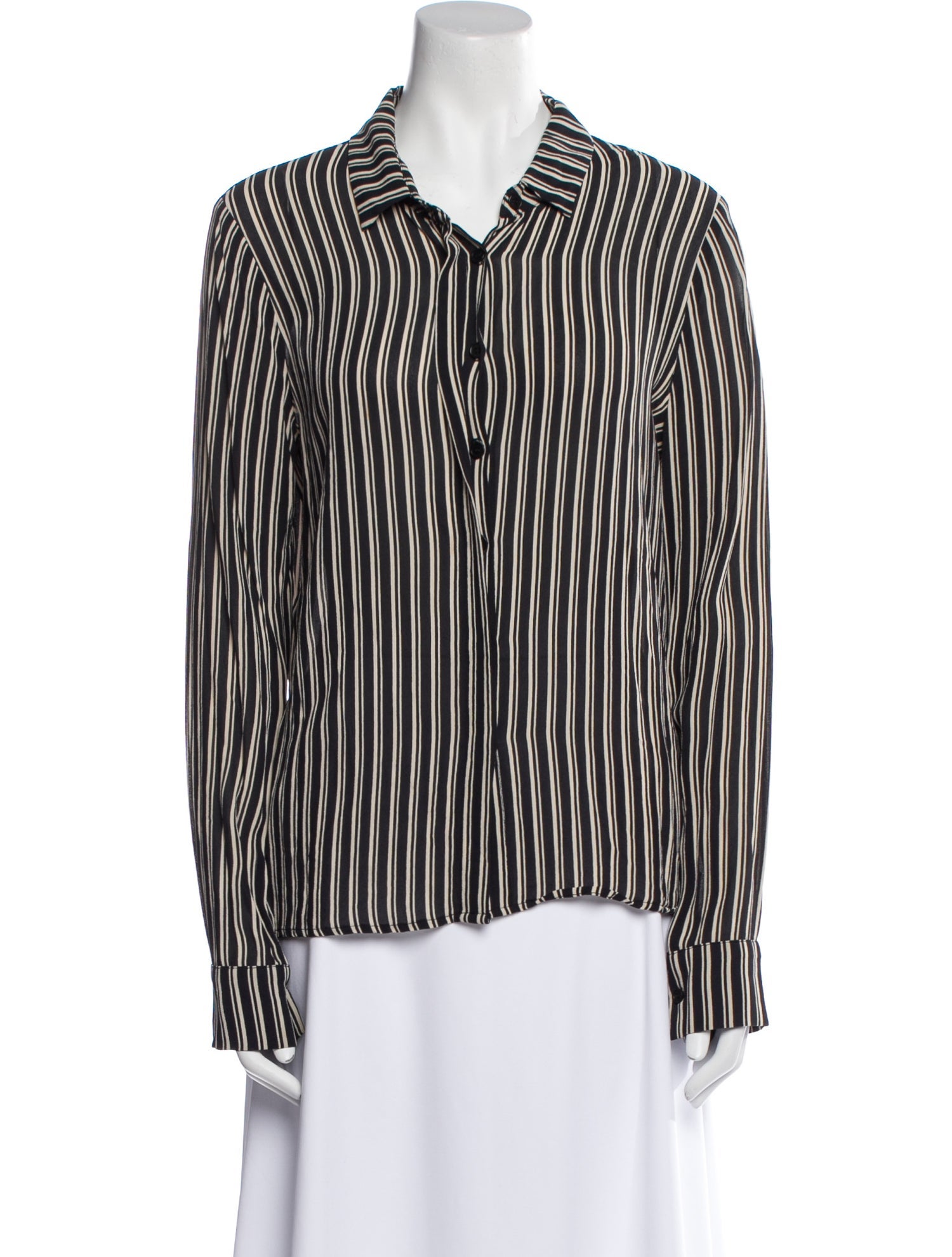Reformation Striped Long Sleeve Button-Up Top