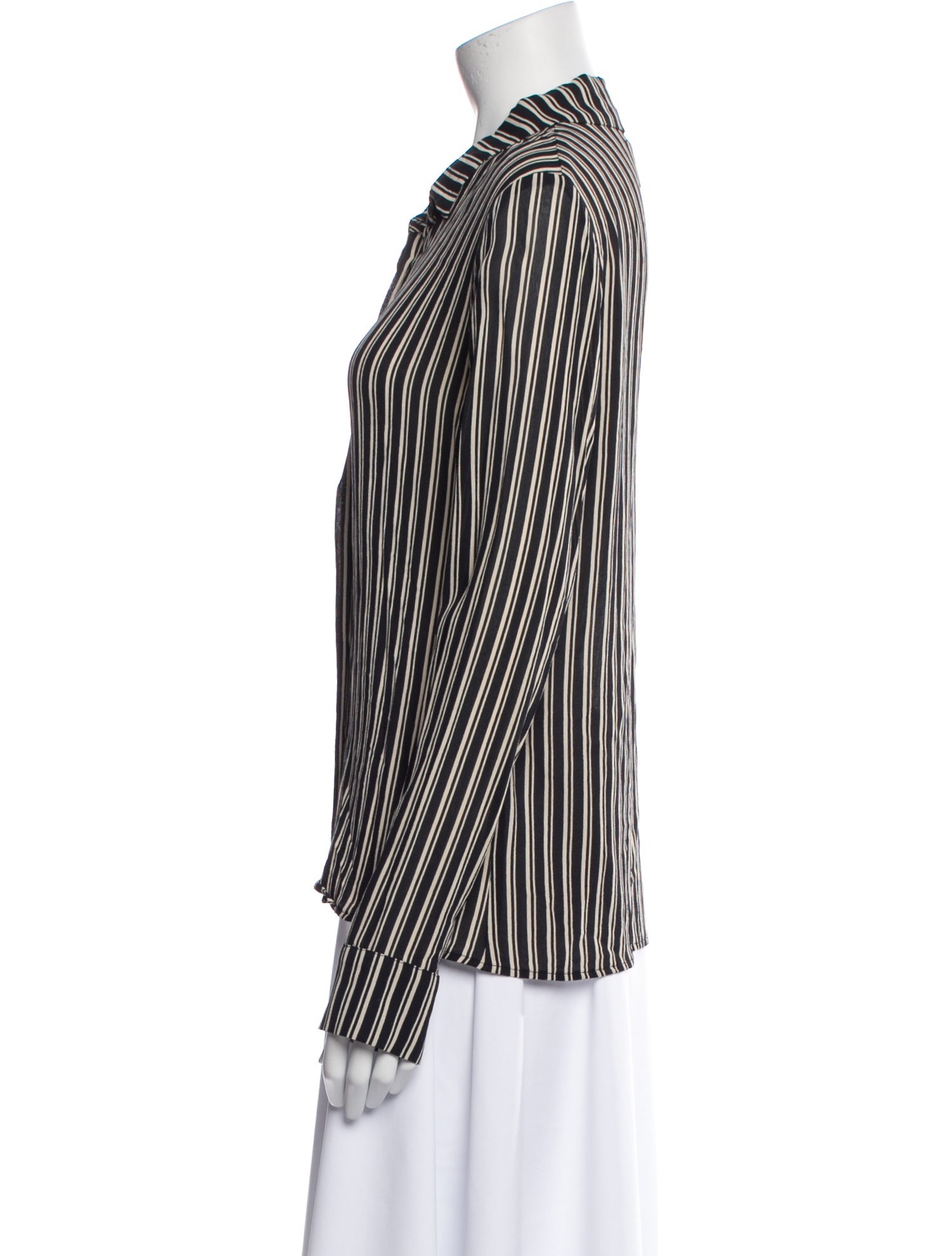 Reformation Striped Long Sleeve Button-Up Top