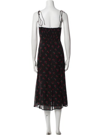 Reformation Floral Print Midi Length Dress