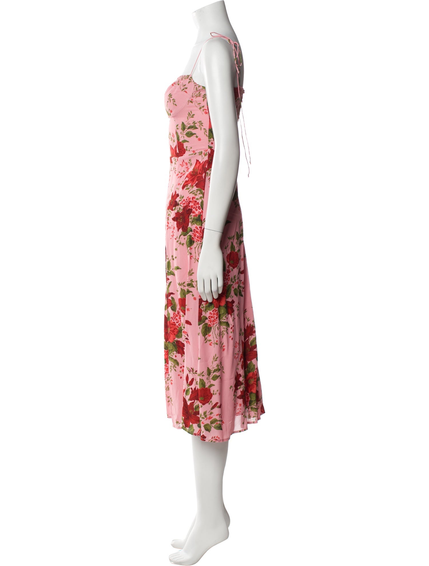 Reformation Floral Print Midi Length Dress