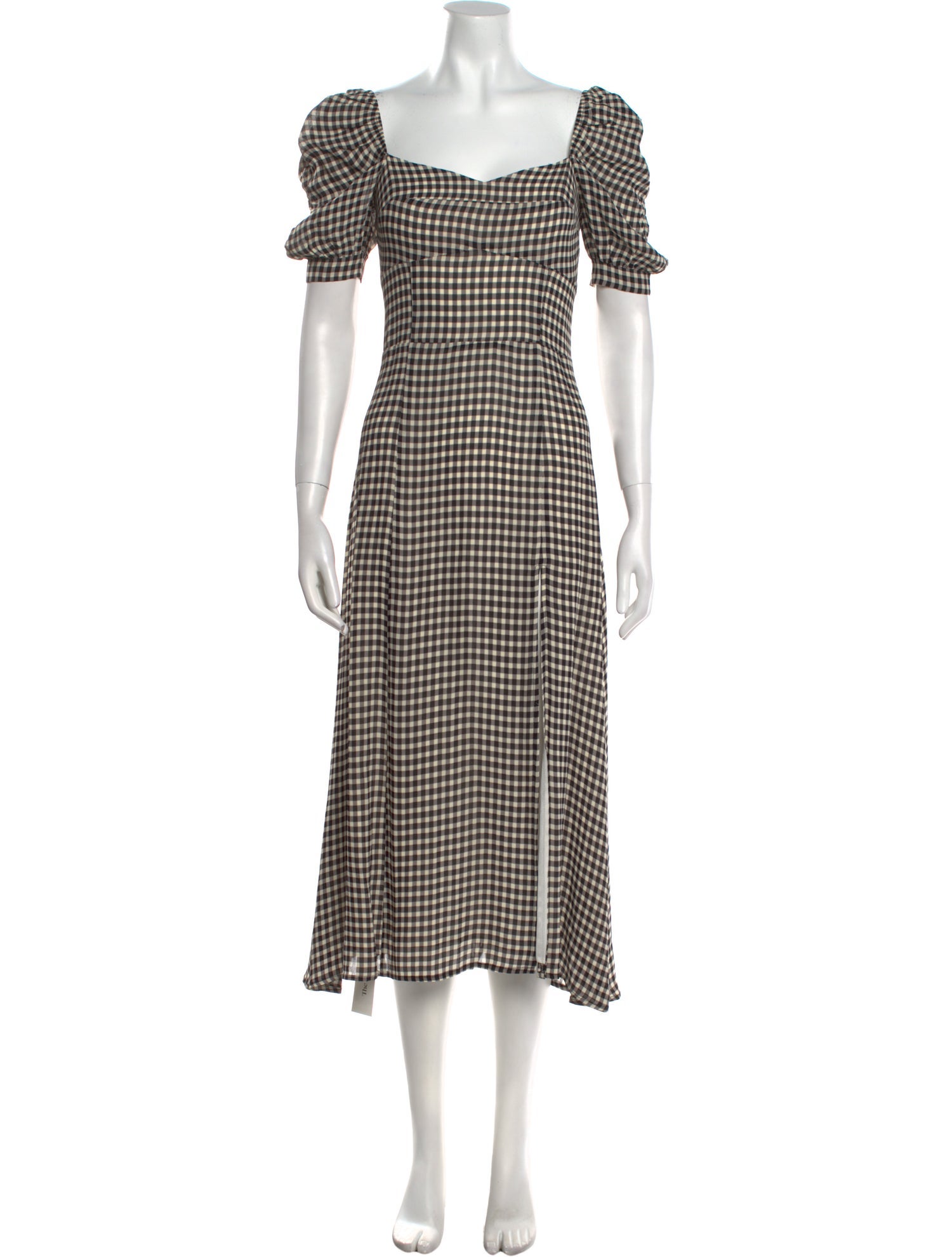 Reformation Plaid Print Long Dress