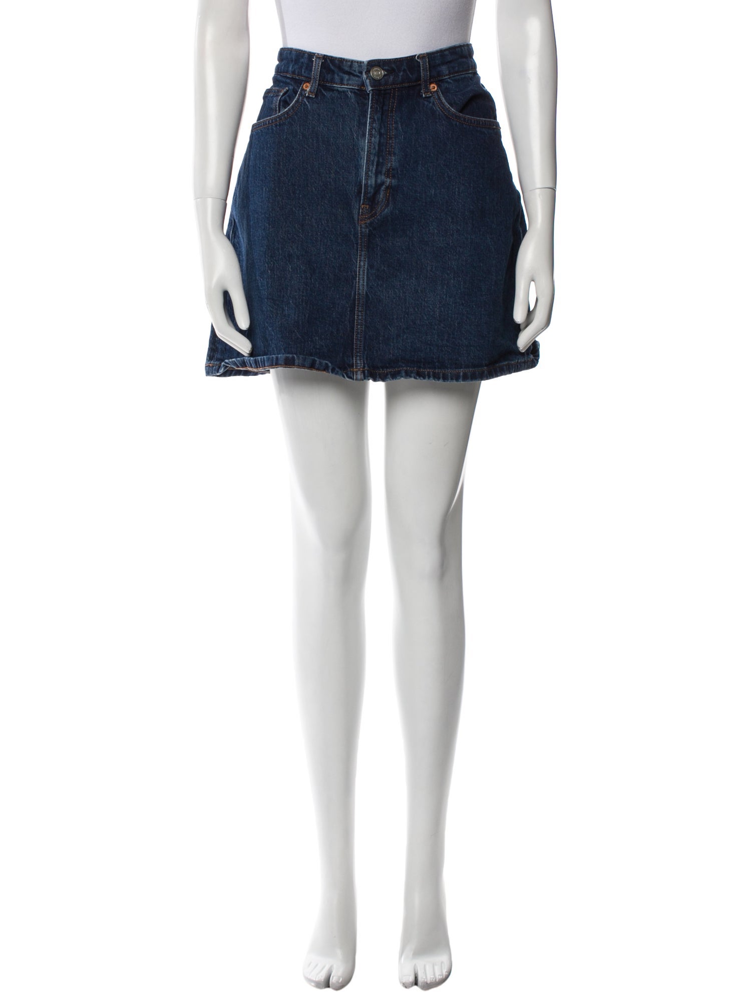 Reformation Raw-Edge Trim Mini Skirt
