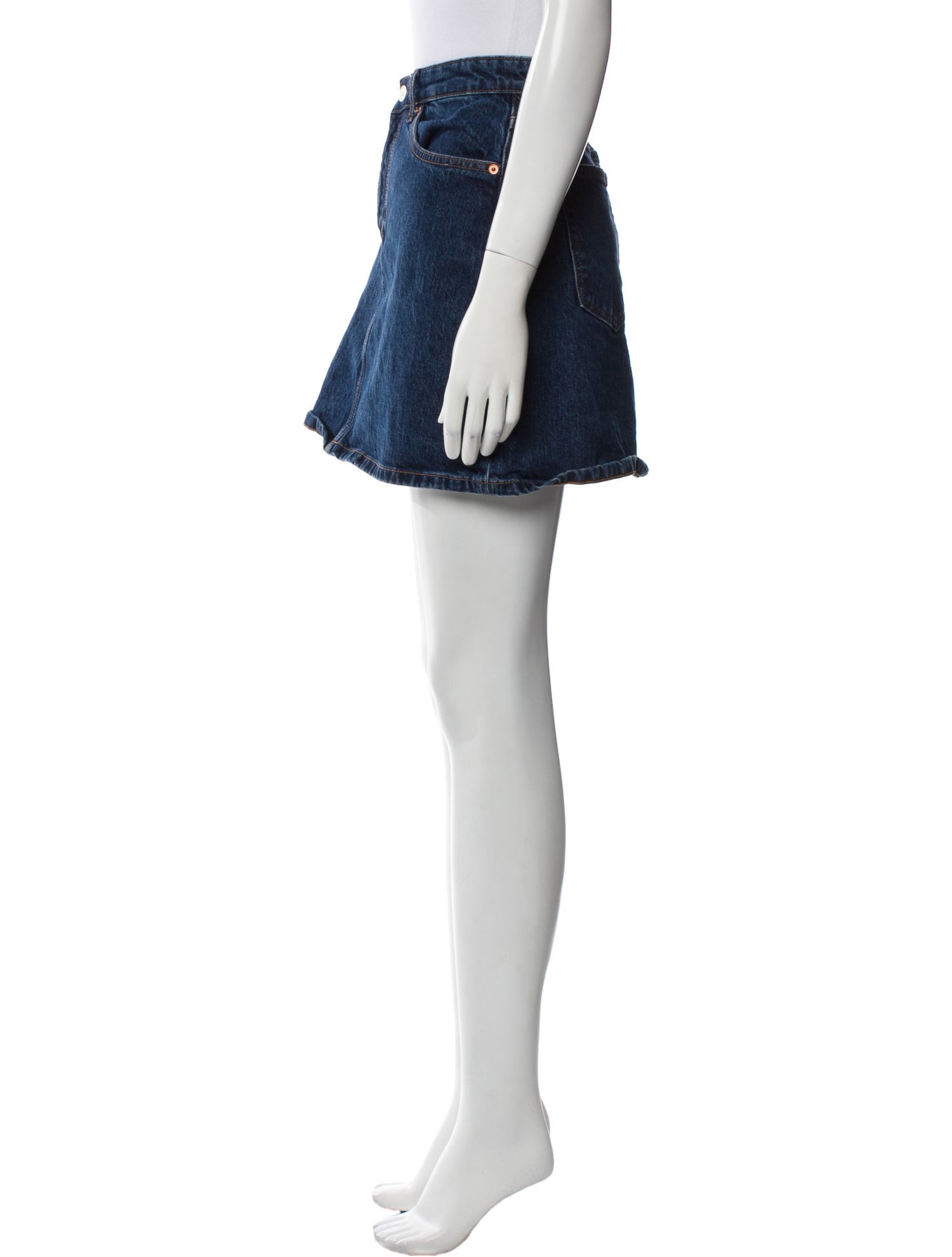 Reformation Raw-Edge Trim Mini Skirt