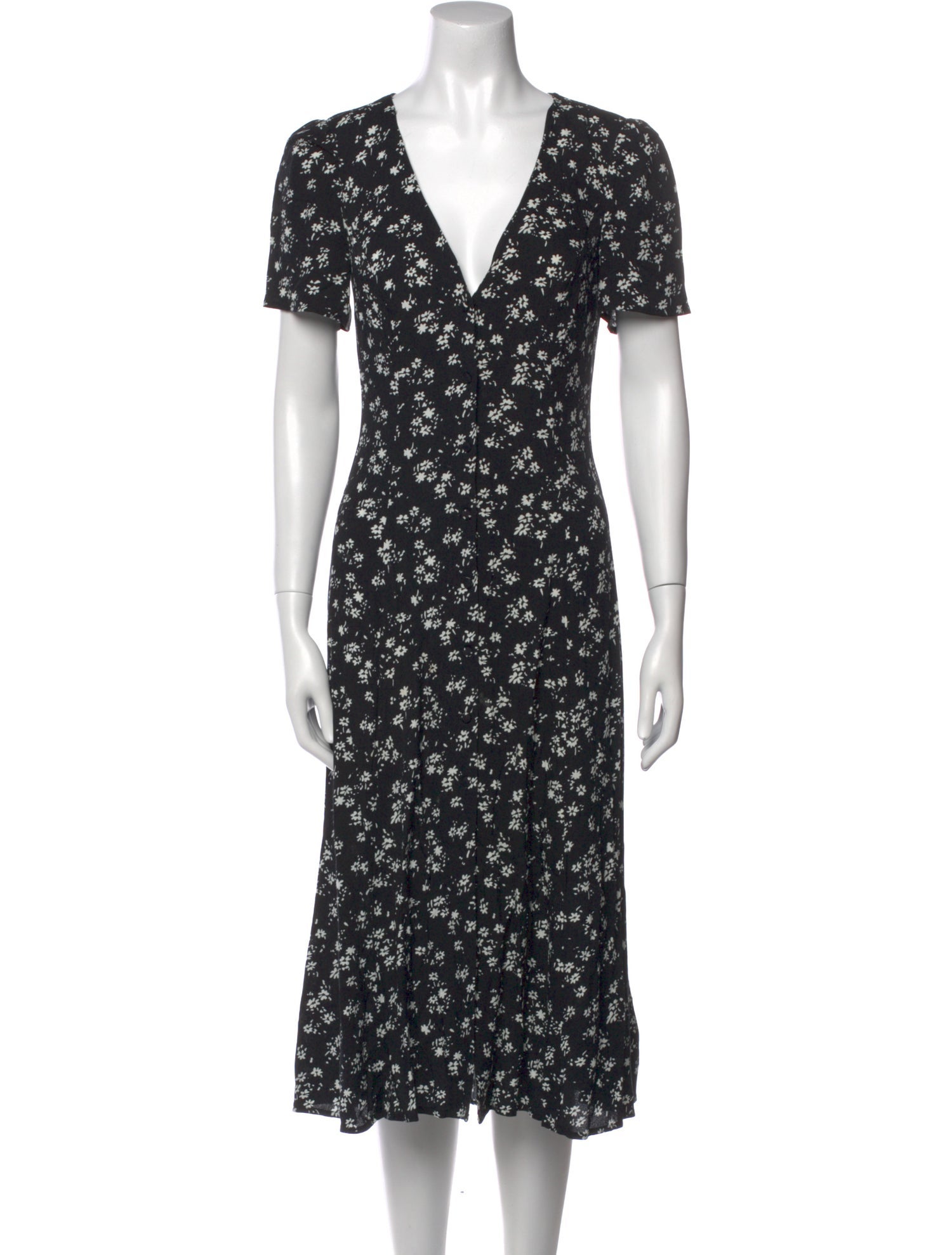 Reformation Floral Print Midi Length Dress