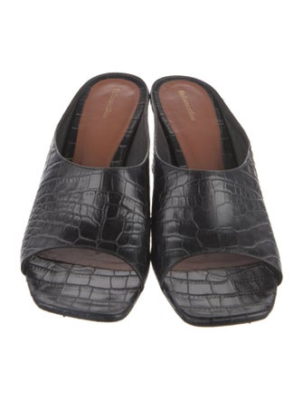Reformation Embossed Leather Slides