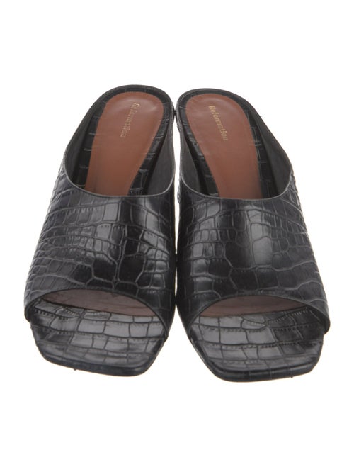 Reformation Embossed Leather Slides
