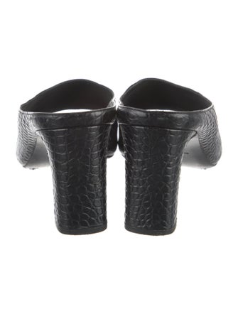 Reformation Embossed Leather Slides