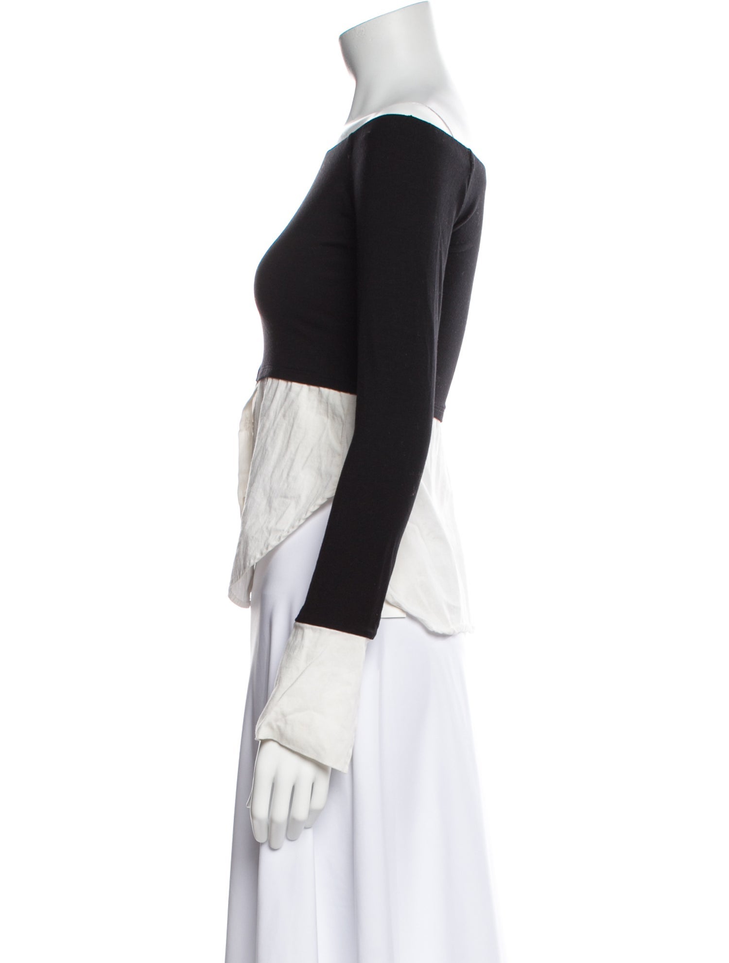 Reformation Off-The-Shoulder Long Sleeve Crop Top