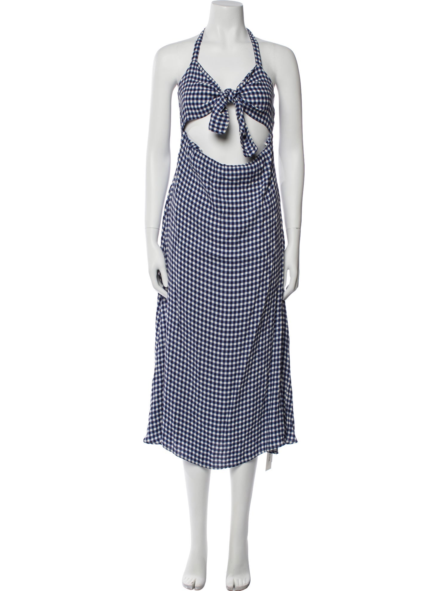 Reformation Plaid Print Long Dress