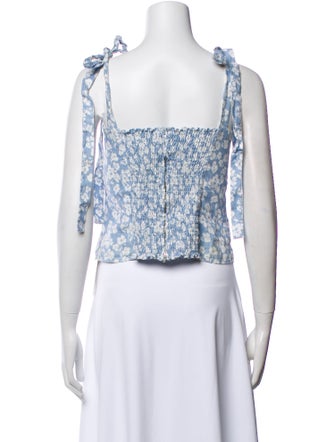 Reformation Linen Floral Print Crop Top