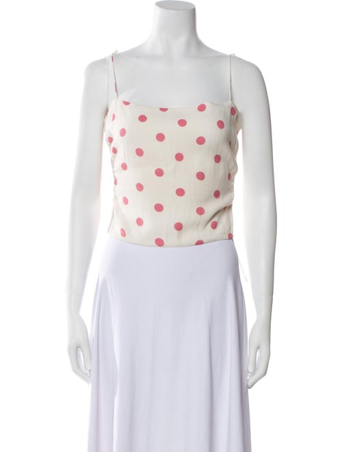 Reformation Polka Dot Print Square Neckline Crop Top