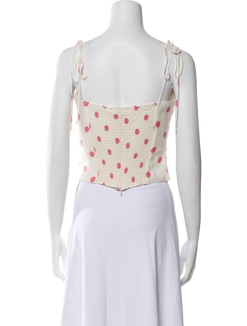Reformation Polka Dot Print Square Neckline Crop Top