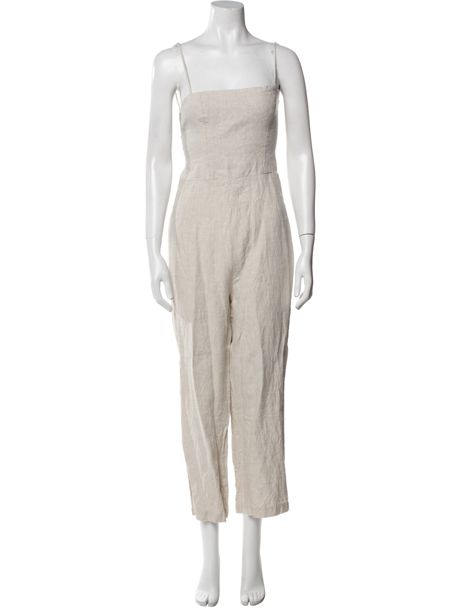 Reformation Linen Square Neckline Jumpsuit