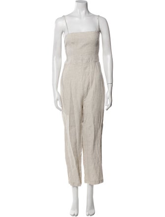Reformation Linen Square Neckline Jumpsuit