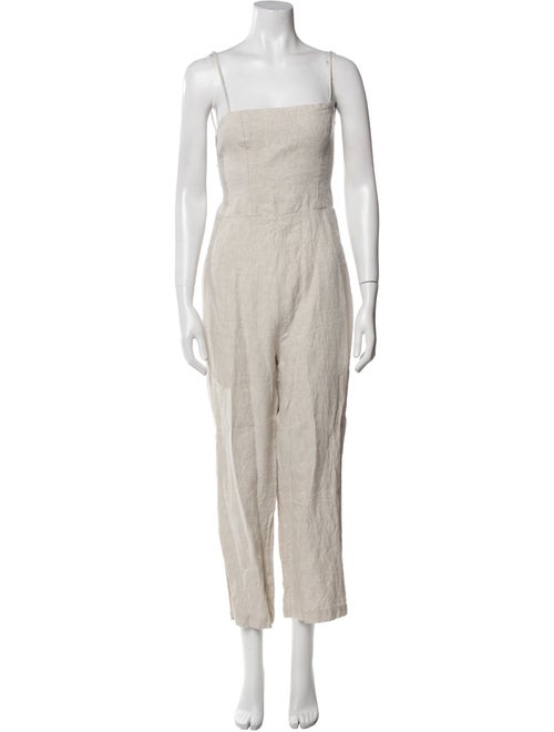 Reformation Linen Square Neckline Jumpsuit
