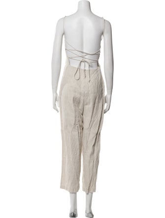 Reformation Linen Square Neckline Jumpsuit