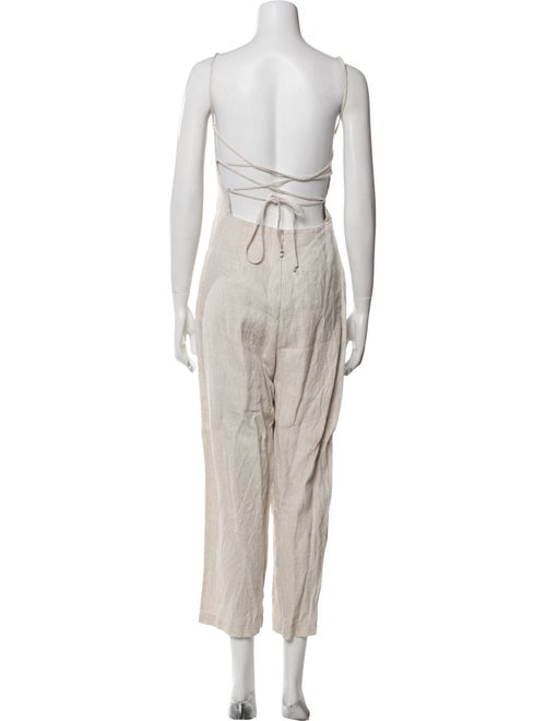 Reformation Linen Square Neckline Jumpsuit