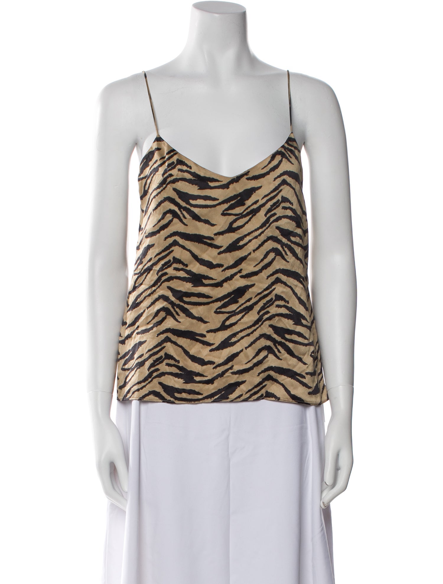 Reformation Silk Animal Print Top