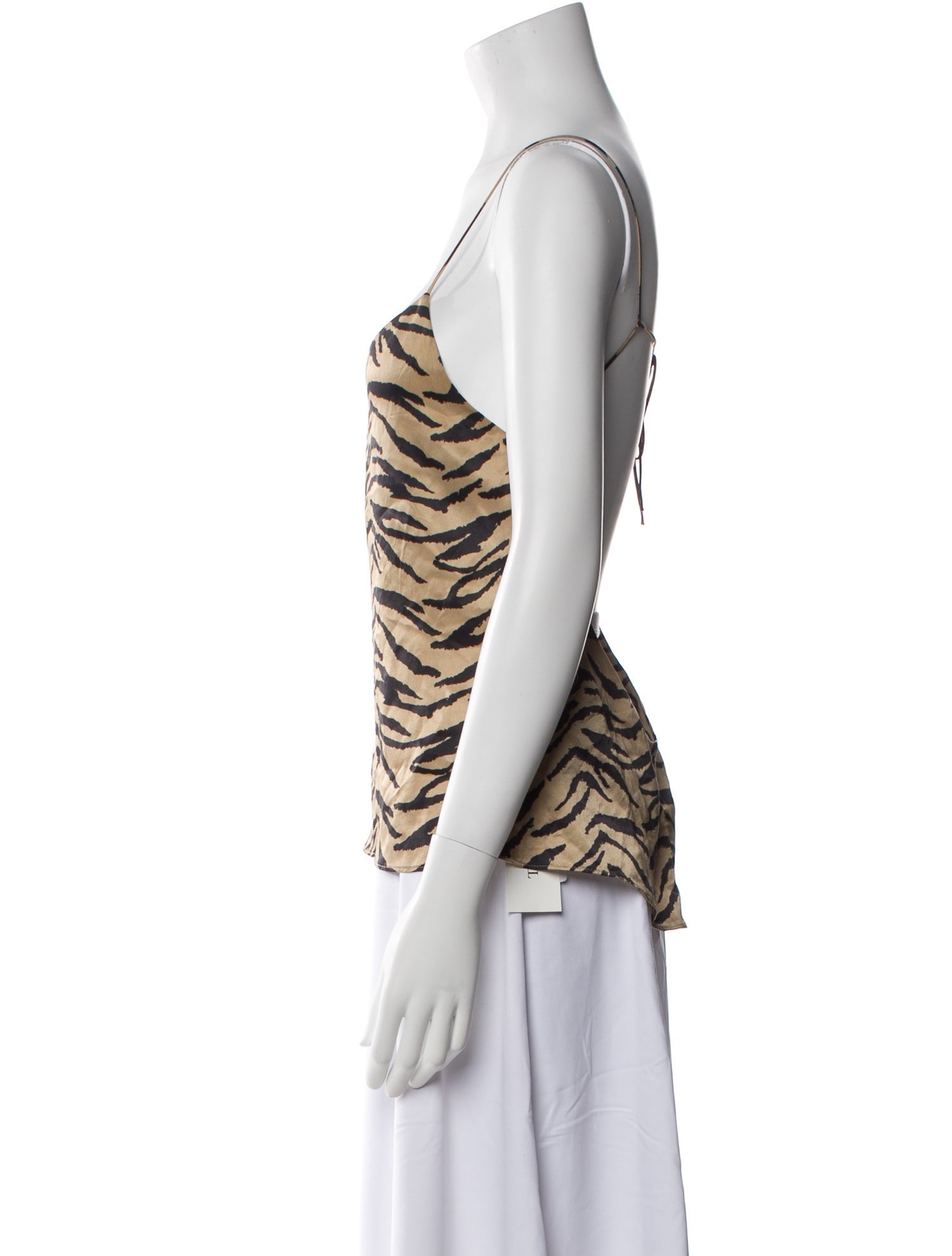 Reformation Silk Animal Print Top