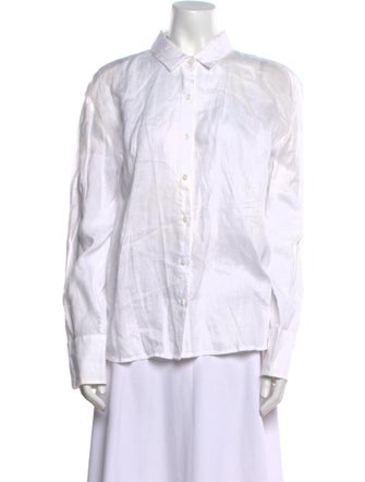 Reformation Linen Long Sleeve Button-Up Top