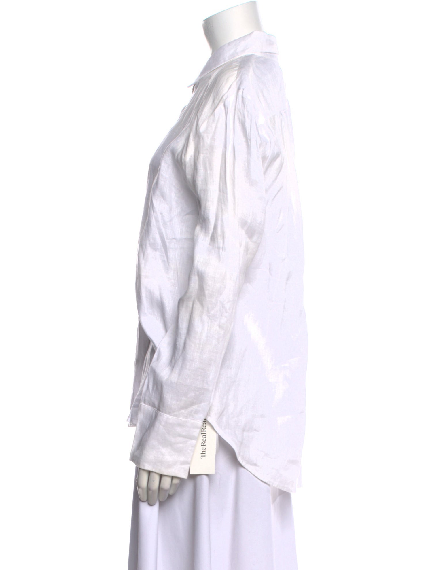 Reformation Linen Long Sleeve Button-Up Top