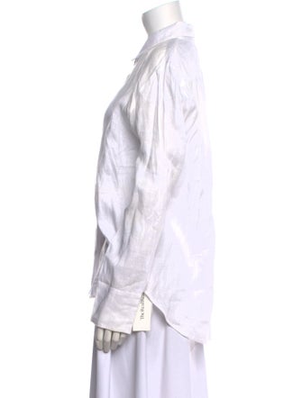 Reformation Linen Long Sleeve Button-Up Top