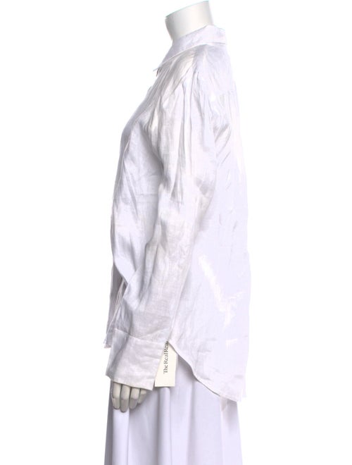 Reformation Linen Long Sleeve Button-Up Top