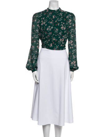 Reformation Floral Print Mock Neck Crop Top