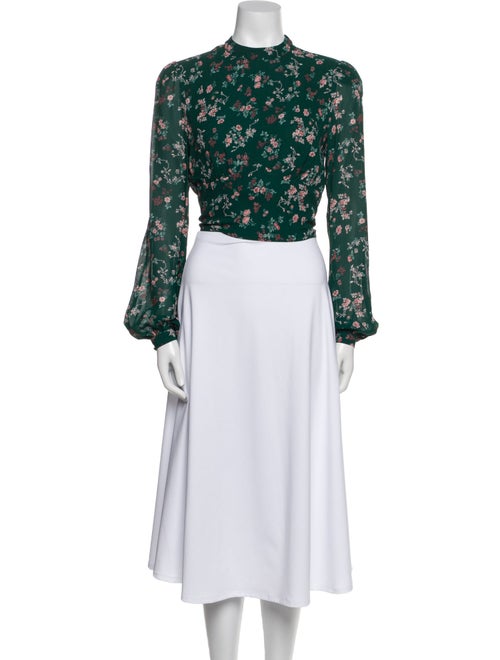 Reformation Floral Print Mock Neck Crop Top