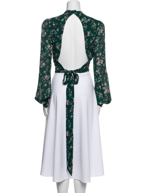 Reformation Floral Print Mock Neck Crop Top