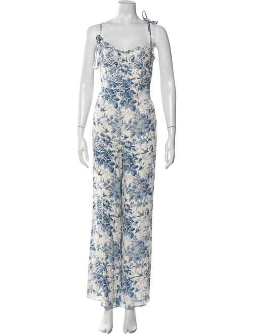 Reformation Floral Print Scoop Neck Jumpsuit