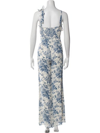 Reformation Floral Print Scoop Neck Jumpsuit