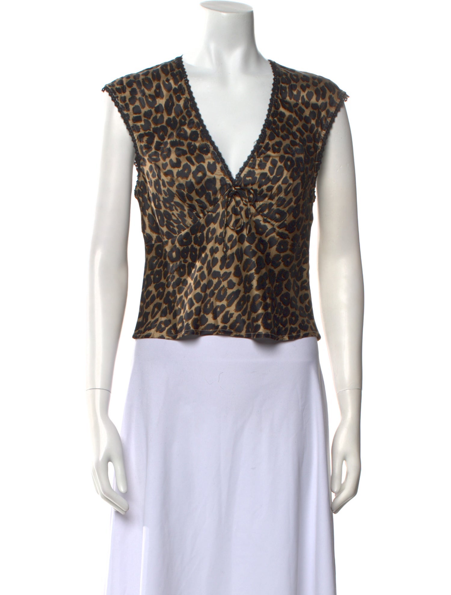 Reformation Silk Animal Print Crop Top