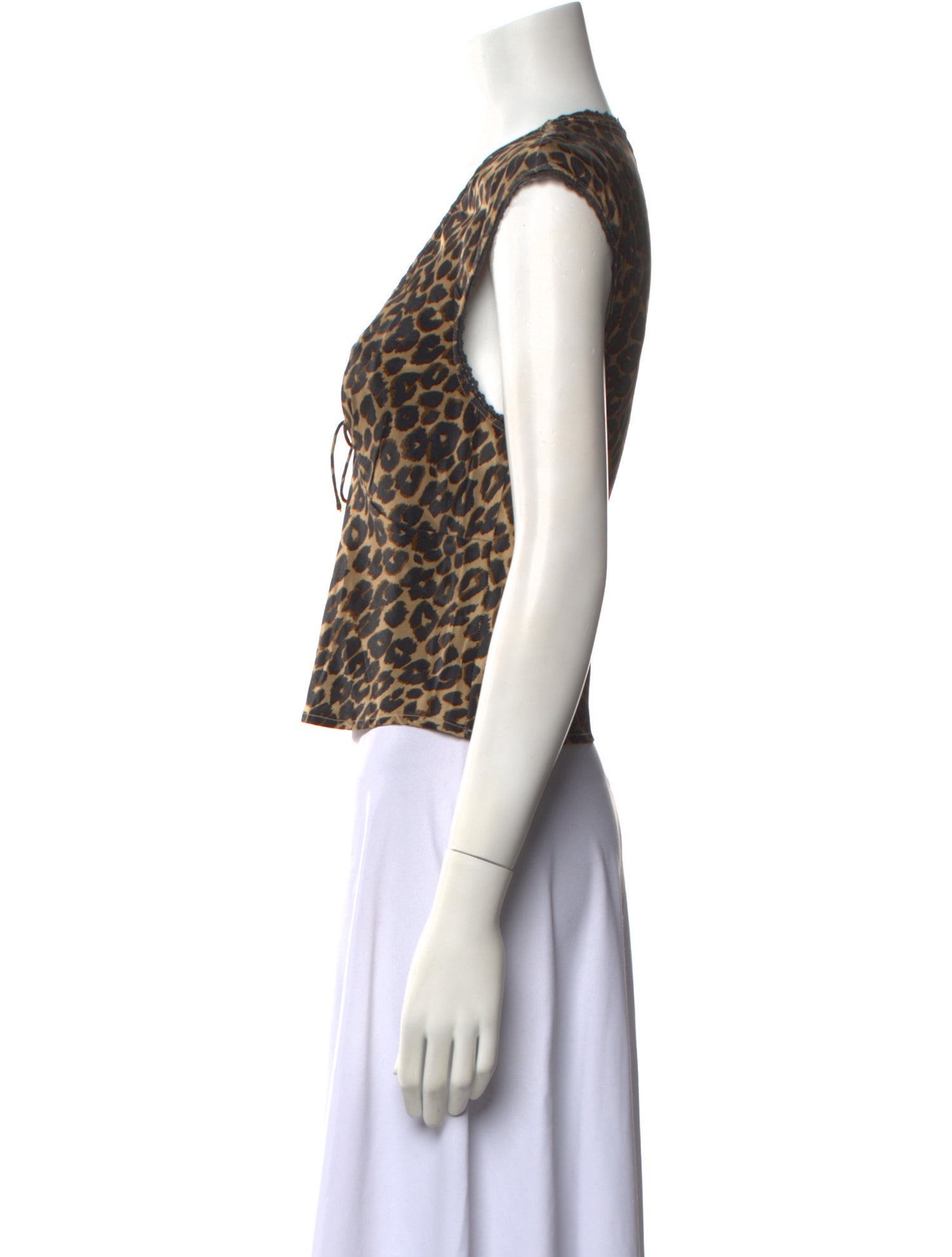Reformation Silk Animal Print Crop Top