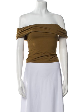 Reformation Off-The-Shoulder Short Sleeve Crop Top