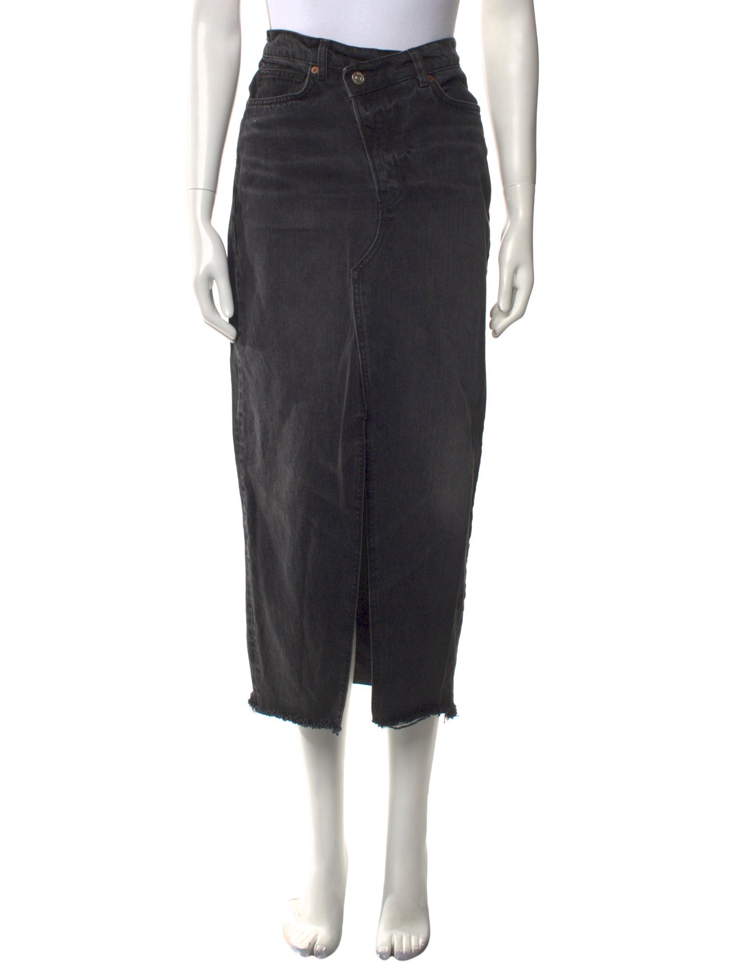 Reformation Raw-Edge Trim Midi Length Skirt