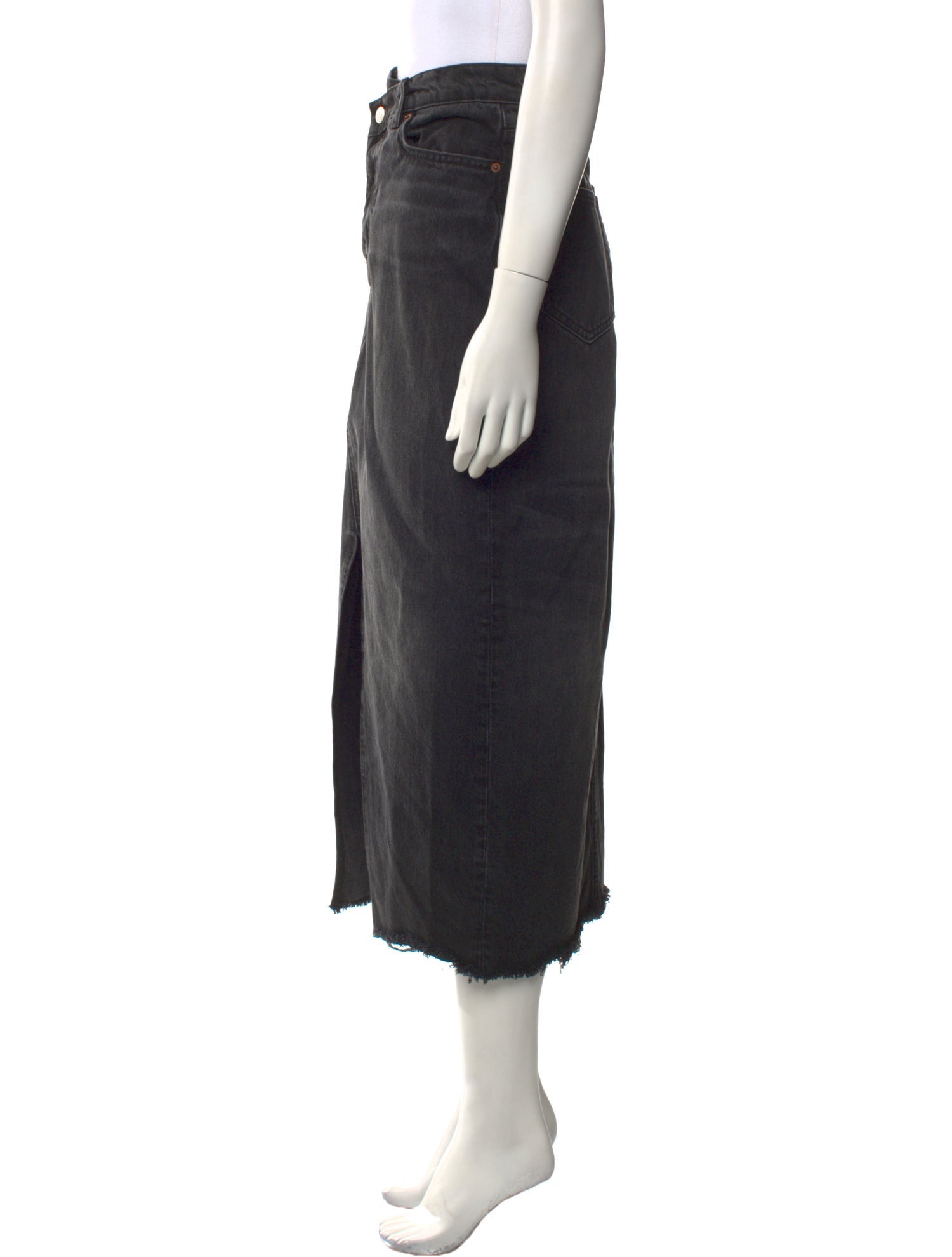 Reformation Raw-Edge Trim Midi Length Skirt