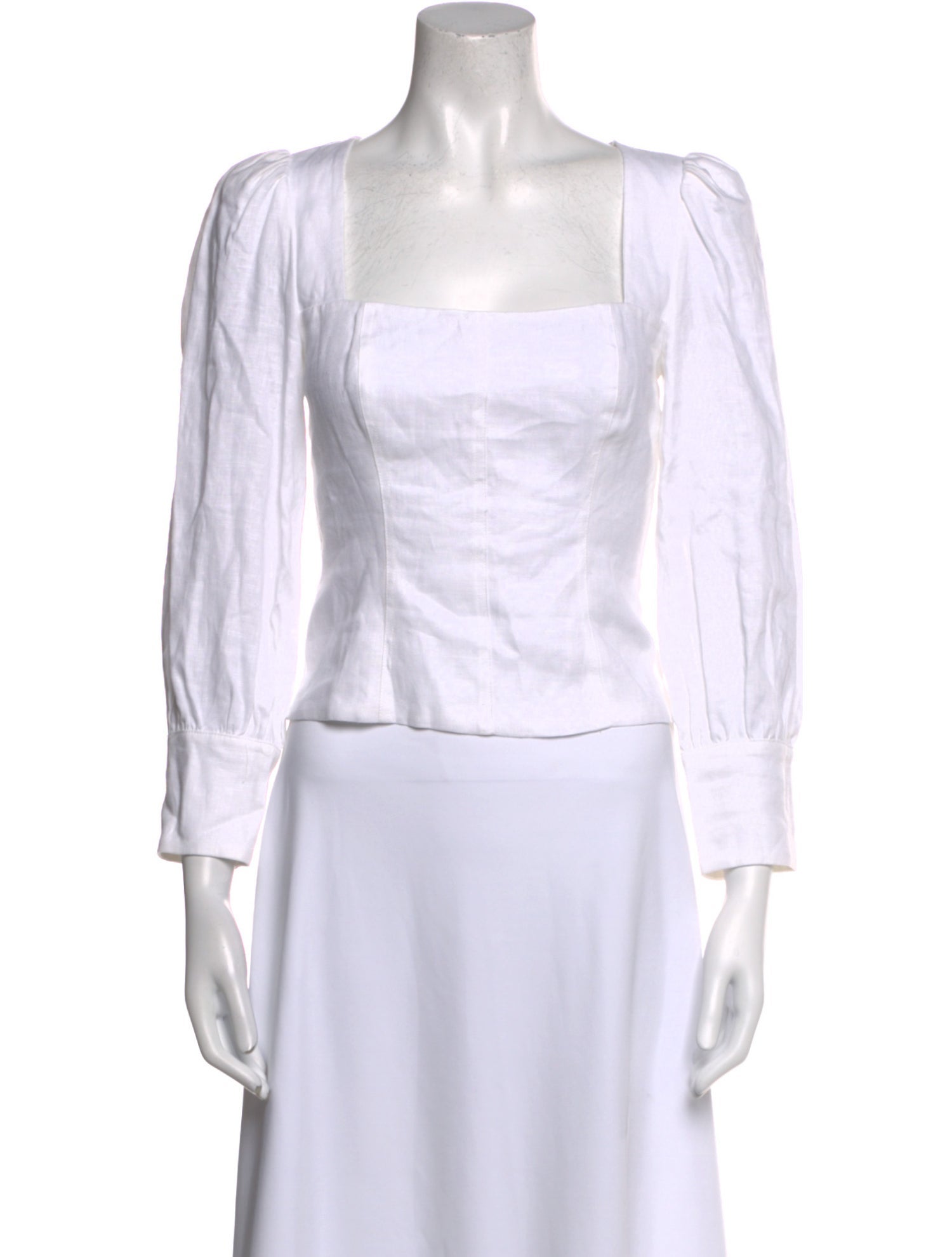 Reformation Linen Square Neckline Crop Top