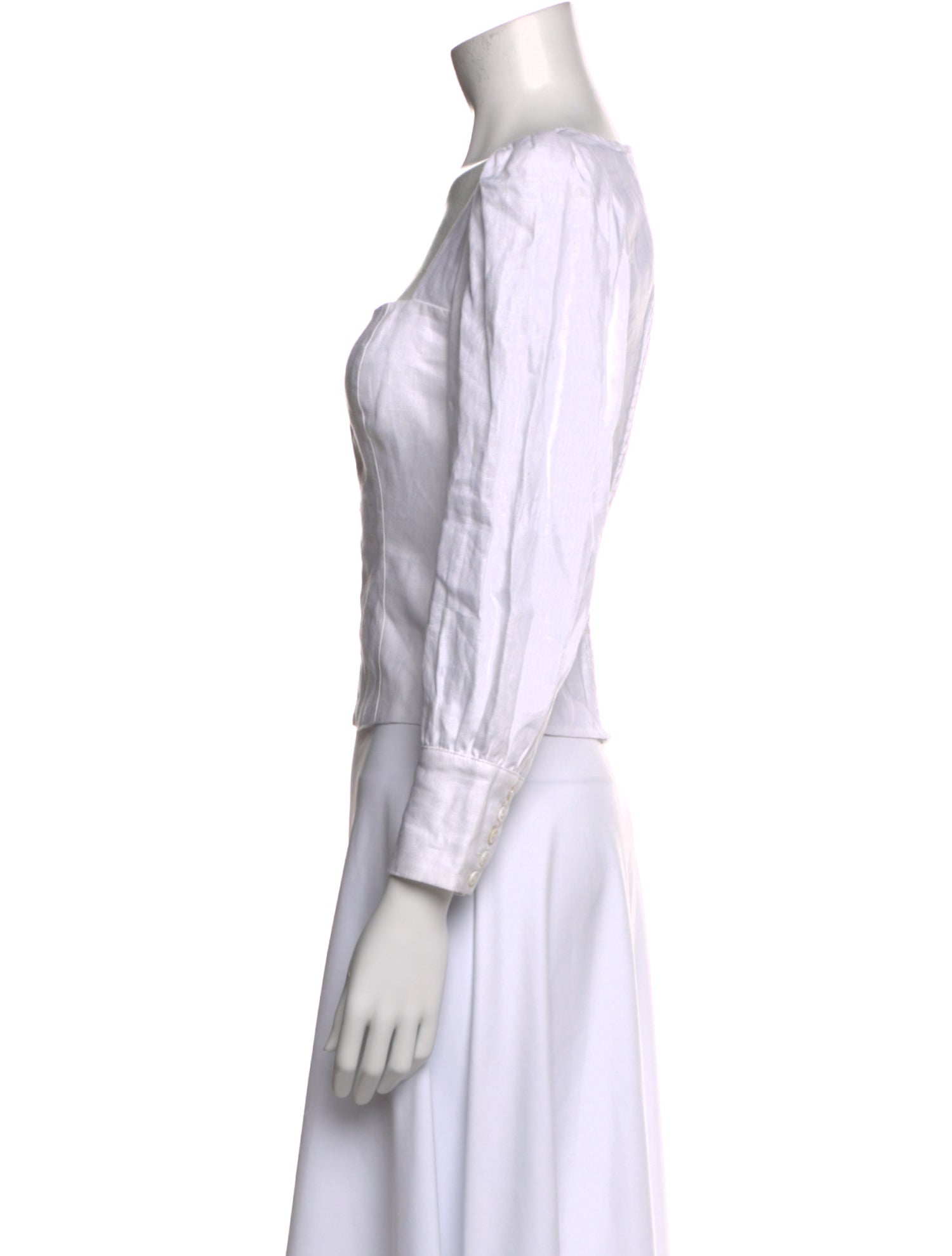 Reformation Linen Square Neckline Crop Top