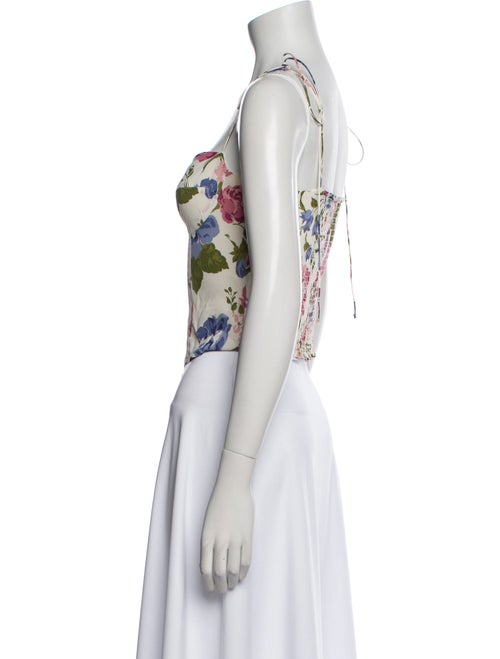 Reformation Floral Print Square Neckline Crop Top