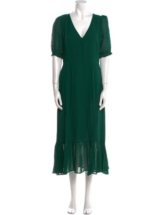 Reformation V-Neck Long Dress