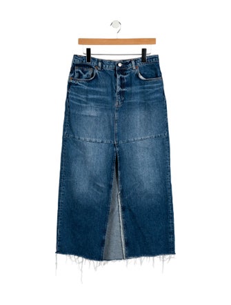 Reformation Raw-Edge Trim Midi Length Skirt