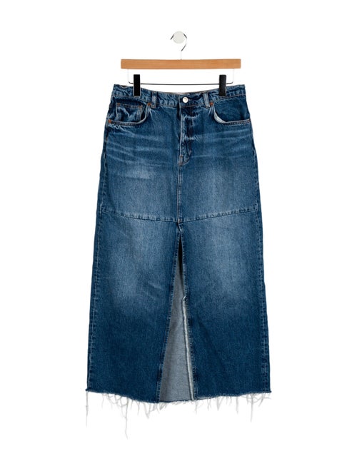 Reformation Raw-Edge Trim Midi Length Skirt