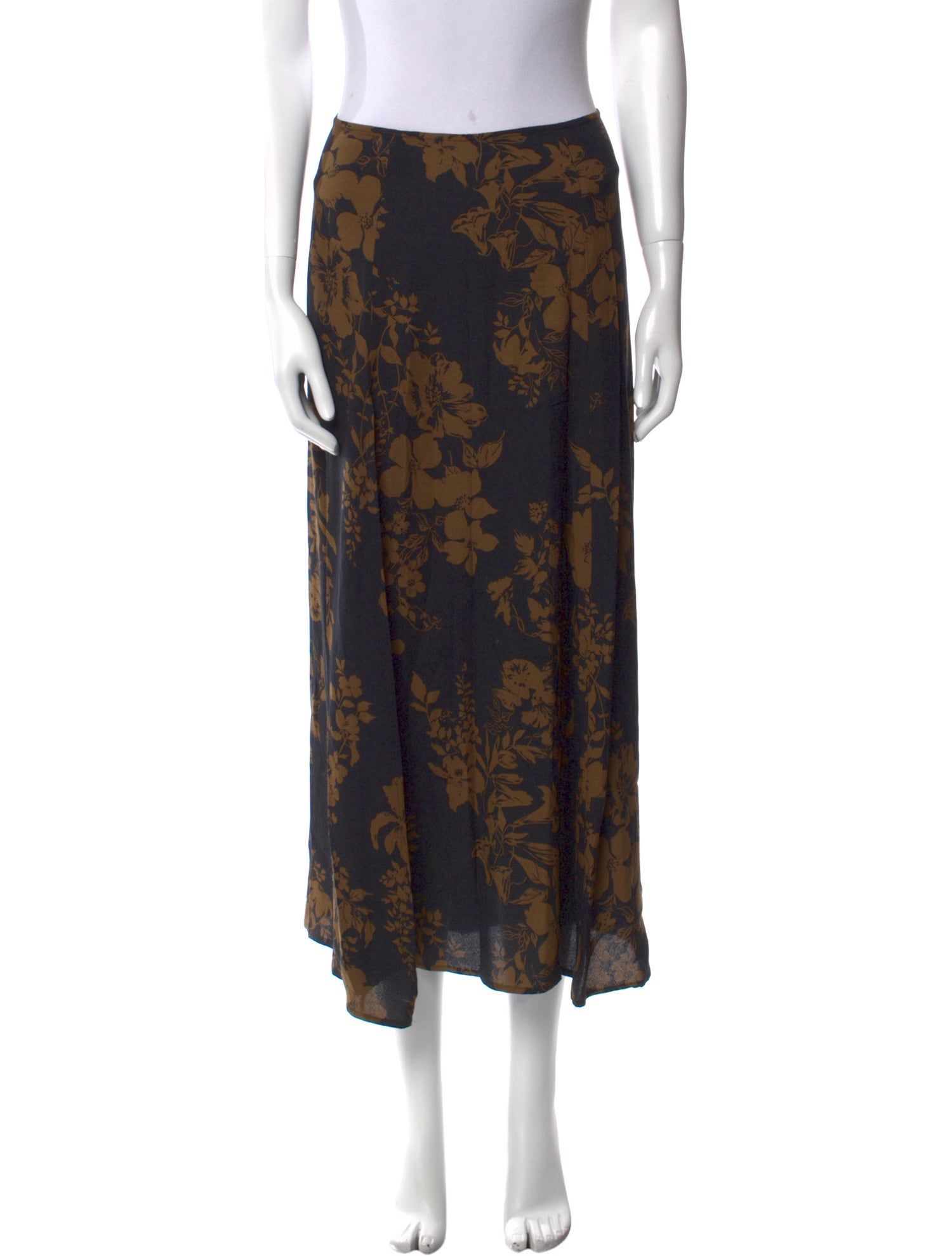 Reformation Floral Print Midi Length Skirt