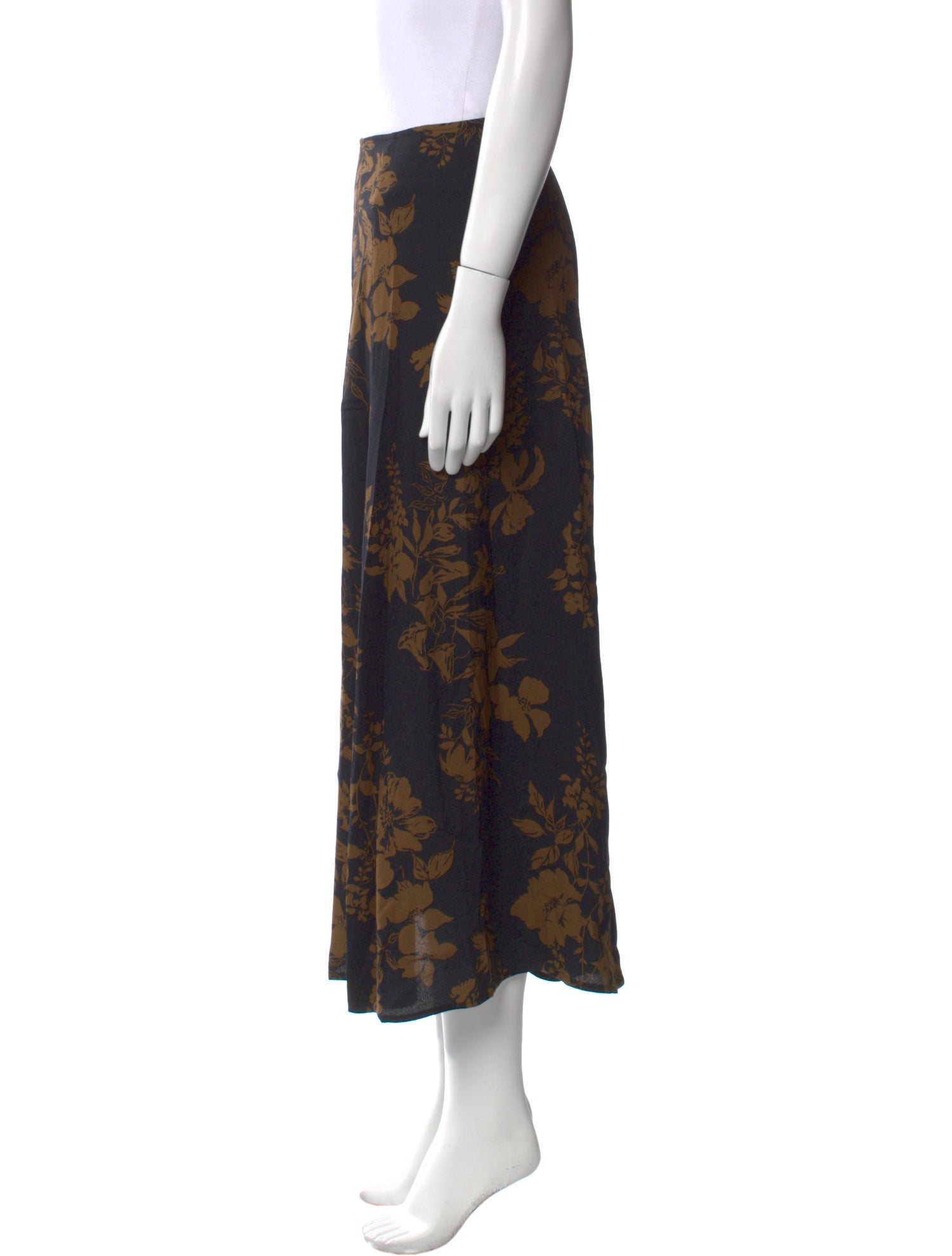 Reformation Floral Print Midi Length Skirt