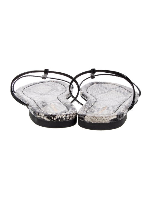 Reformation Patent Leather Animal Print T-Strap Sandals