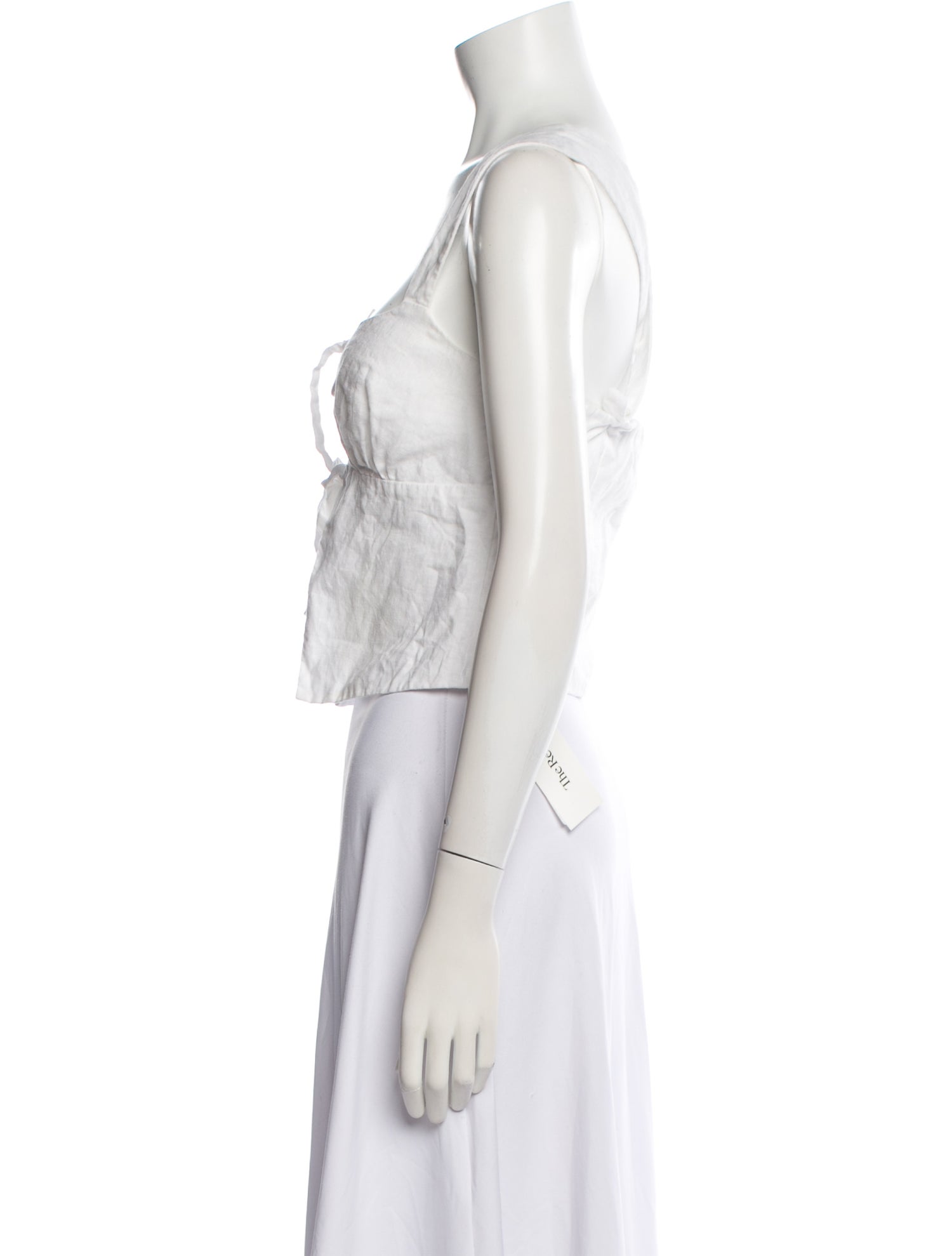 Reformation Linen Square Neckline Crop Top