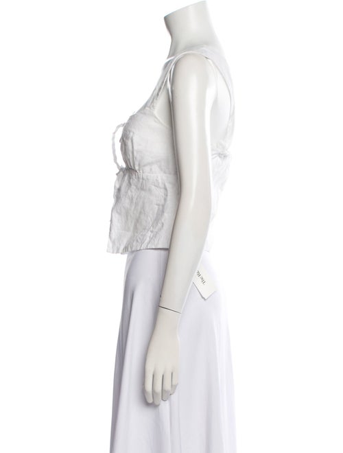 Reformation Linen Square Neckline Crop Top