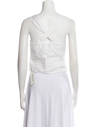 Reformation Linen Square Neckline Crop Top